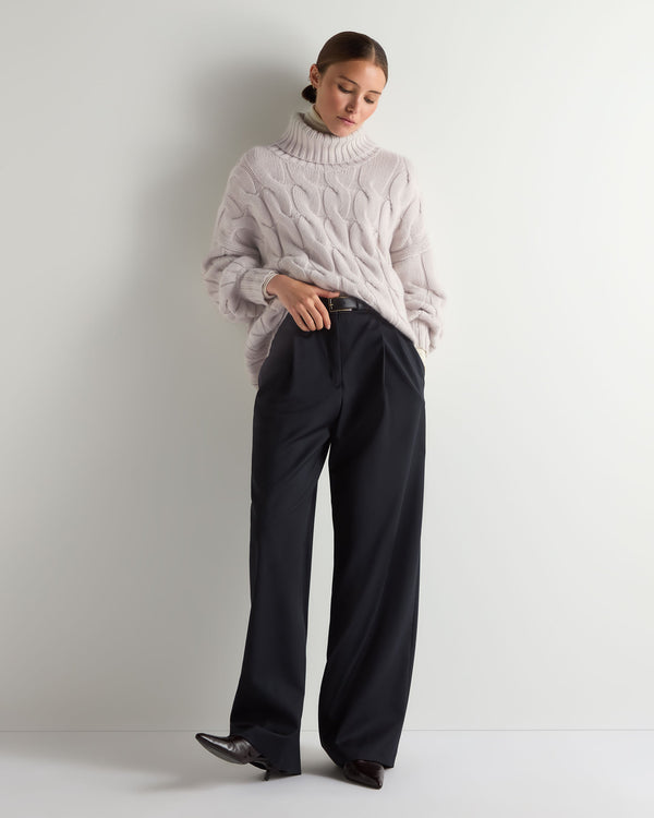 Women's Hana Chunky Cable Roll Neck Cashmere Jumper 3