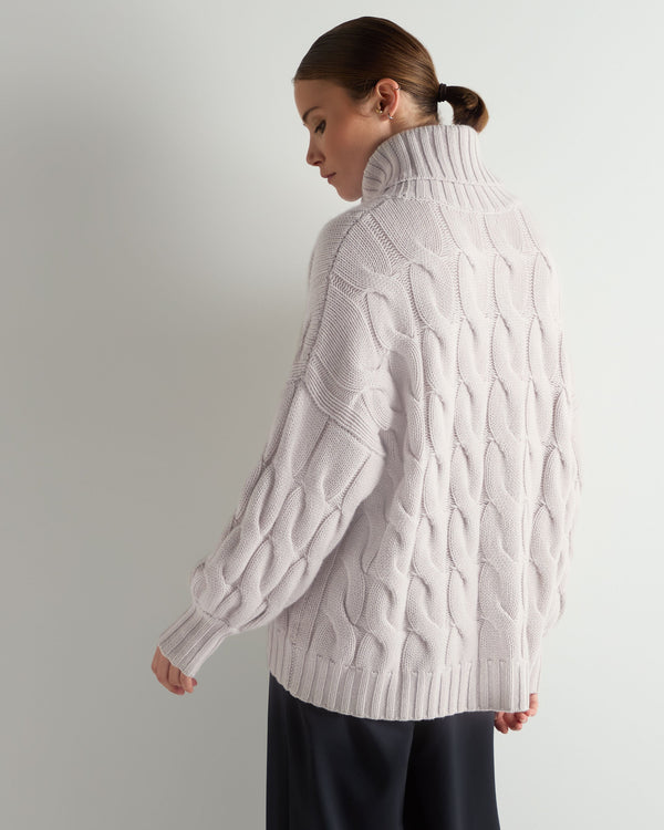 Women's Hana Chunky Cable Roll Neck Cashmere Jumper 4