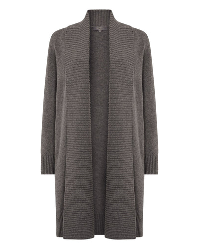 N.Peal Women's Abbey Cashmere Cardigan Wood Smoke Brown