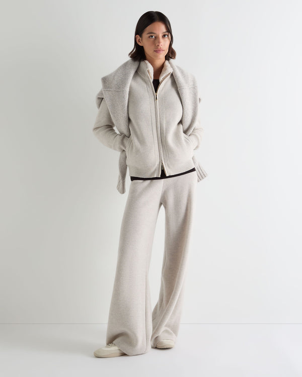 Women's Honeycomb Full Zip Cashmere Jumper With Fur Trim 3