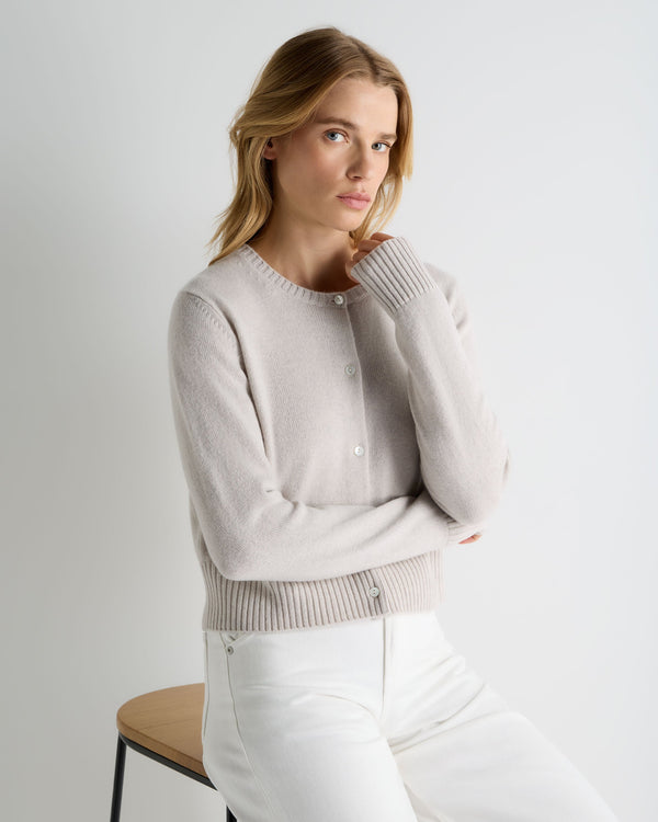 Women's Chunky Crop Cashmere Cardigan 1