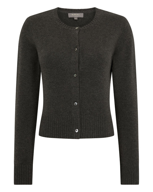 Women's Chunky Crop Cashmere Cardigan  2