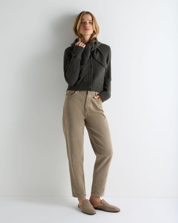 Women's Chunky Crop Cashmere Cardigan  3