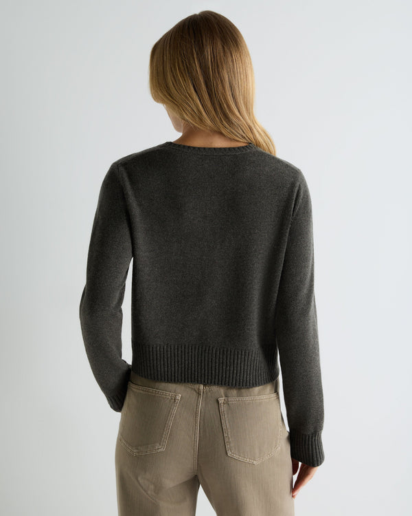Women's Chunky Crop Cashmere Cardigan  4