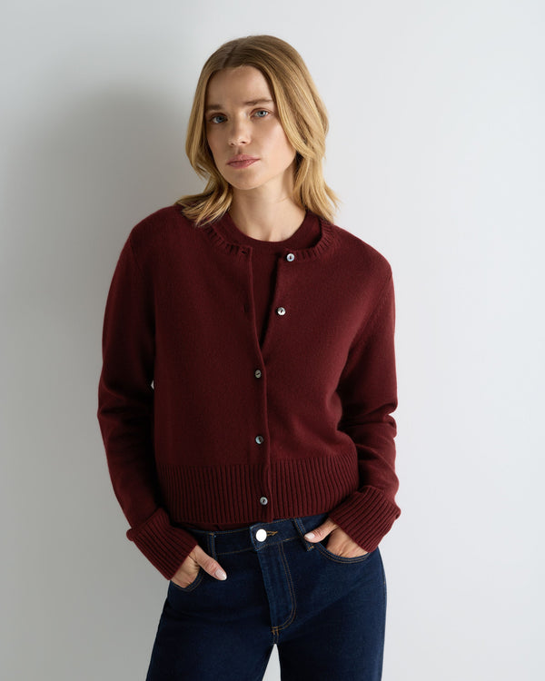 Women's Chunky Crop Cashmere Cardigan 1