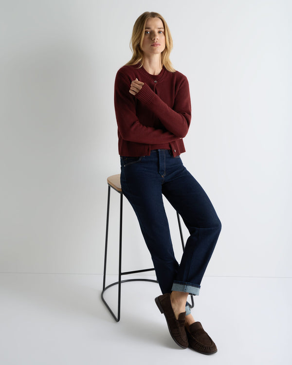 Women's Chunky Crop Cashmere Cardigan 3
