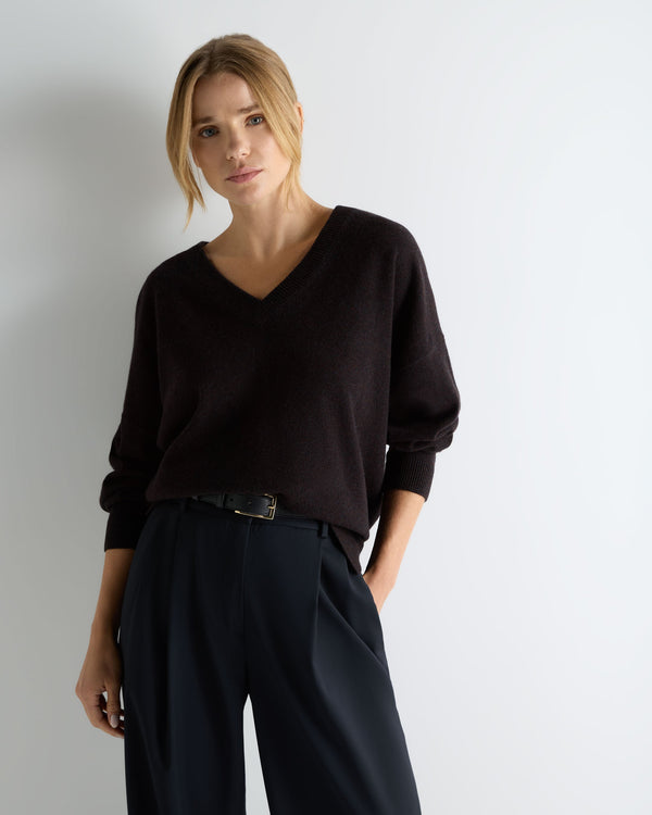 Women's Longline V Neck Cashmere Jumper 1