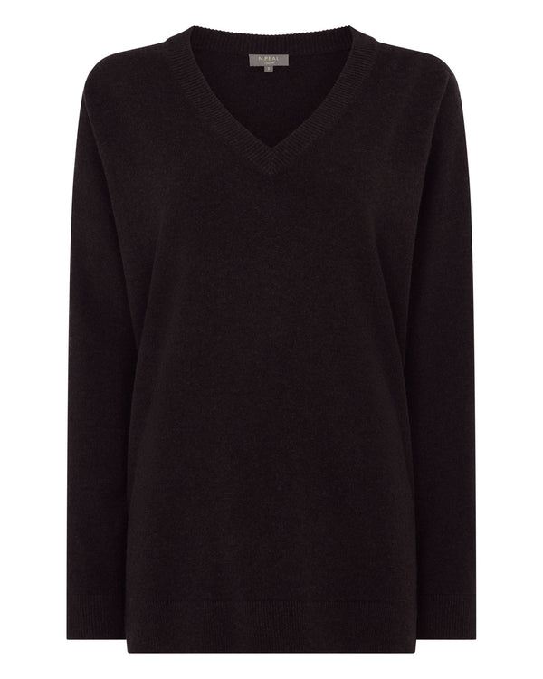 Women's Longline V Neck Cashmere Jumper 2
