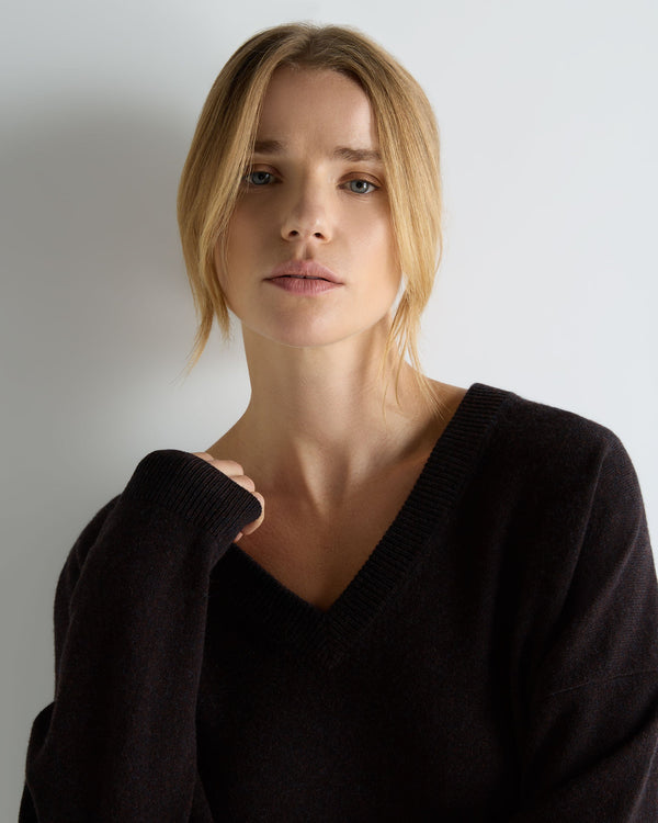 Women's Longline V Neck Cashmere Jumper 5