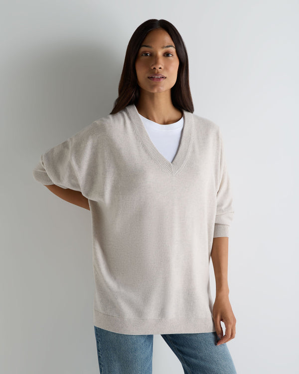 Women's Longline V Neck Cashmere Jumper 1