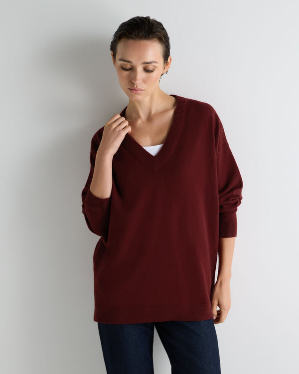 Women's Longline V Neck Cashmere Jumper 1