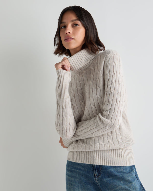 Women's Adelyn Cable Roll Cashmere Jumper 1