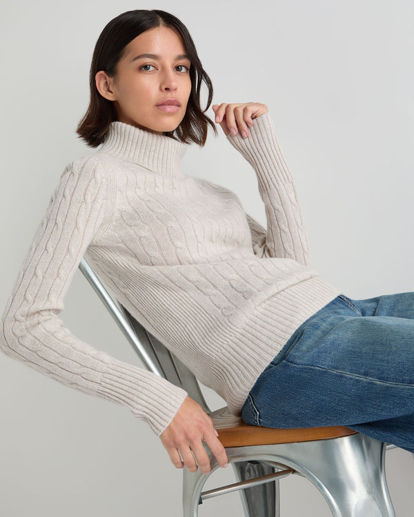 Women's Adelyn Cable Roll Cashmere Jumper 6