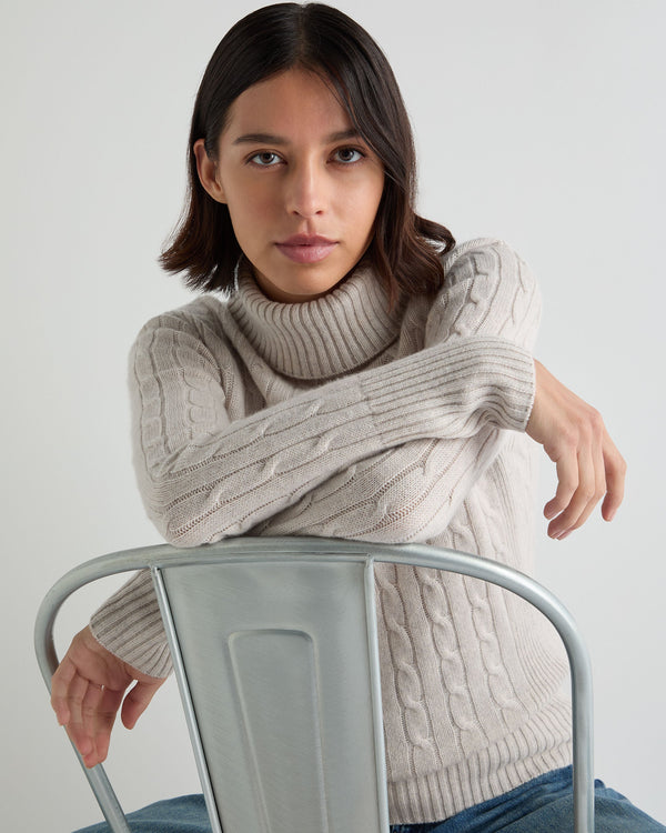 Women's Adelyn Cable Roll Cashmere Jumper 5