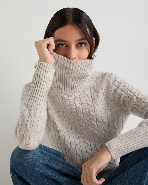 Women's Adelyn Cable Roll Cashmere Jumper 8