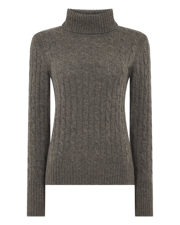 Women's Adelyn Cable Roll Cashmere Jumper 2