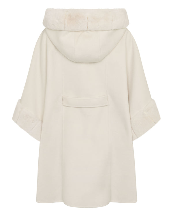 Women's Poppy Cape With Fur Trim 2
