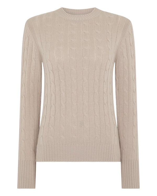 Women's Adelyn Cable Round Neck Cashmere Jumper 2