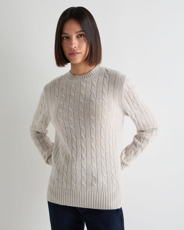 Women's Adelyn Cable Round Neck Cashmere Jumper 1