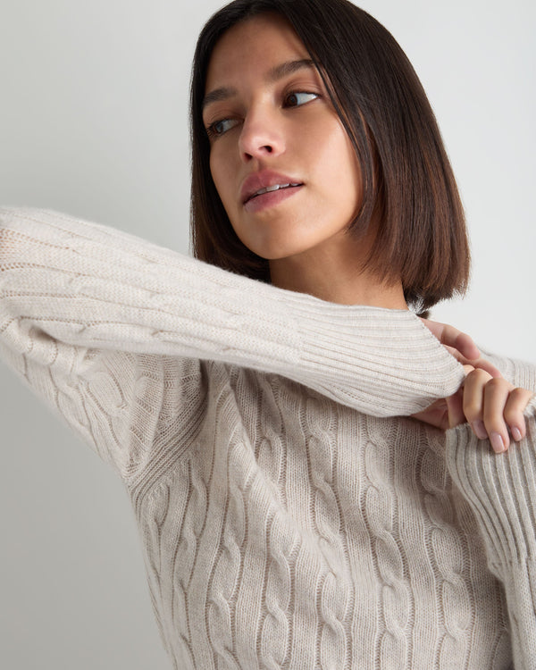 Women's Adelyn Cable Round Neck Cashmere Jumper 6