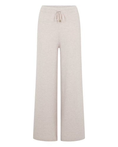 N.Peal Women's Honeycomb Knit Cashmere Trouser Pebble Grey