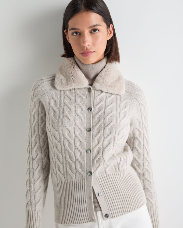Women's Myla Fur Collar Cashmere Cardigan 5