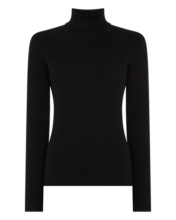 Women's Superfine Cashmere Ribbed Roll Neck Jumper 2