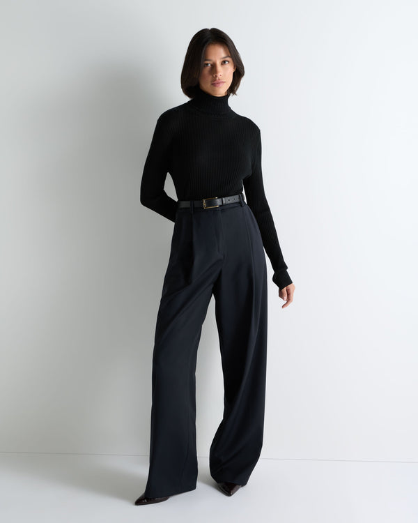 Women's Superfine Cashmere Ribbed Roll Neck Jumper 3