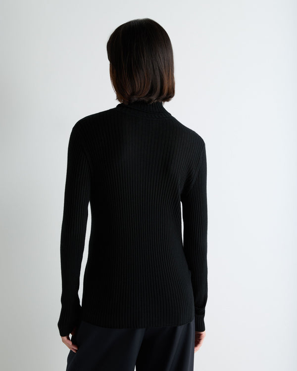 Women's Superfine Cashmere Ribbed Roll Neck Jumper 4