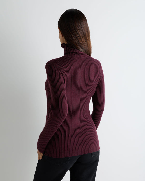 Women's Superfine Cashmere Ribbed Roll Neck Jumper 4