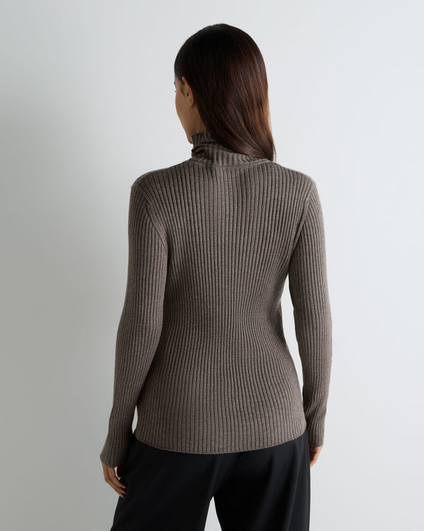 Women's Superfine Cashmere Ribbed Roll Neck Jumper 4