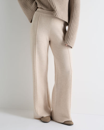 N.Peal Women's Double Face Trousers Ecru White