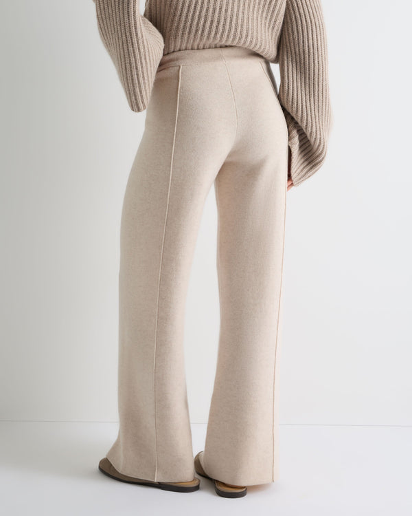 N.Peal Women's Double Face Trousers Ecru White