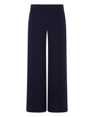N.Peal Women's Double Face Trousers Navy Blue