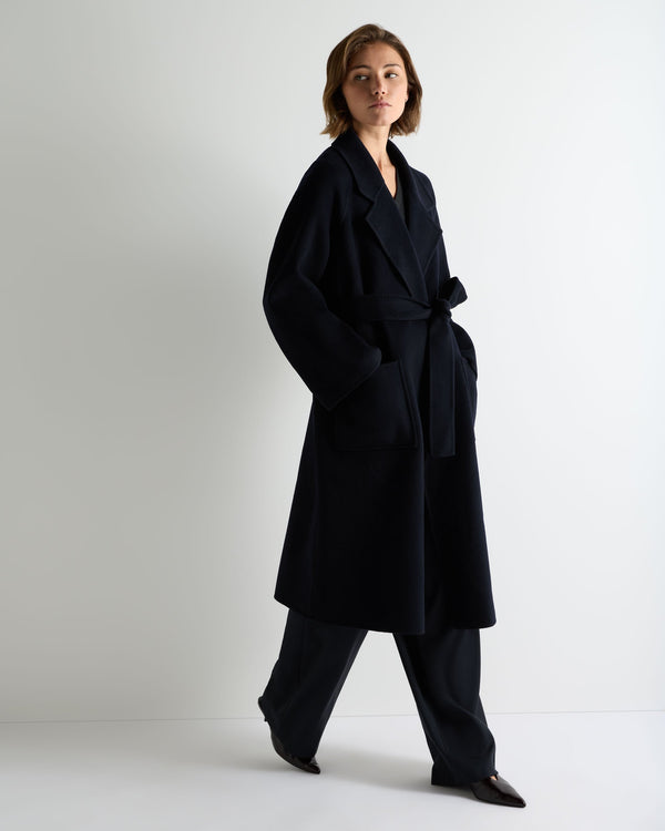Women's Longline Woven Coat 3