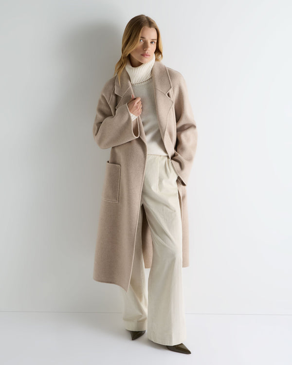 Women's Longline Woven Coat 3
