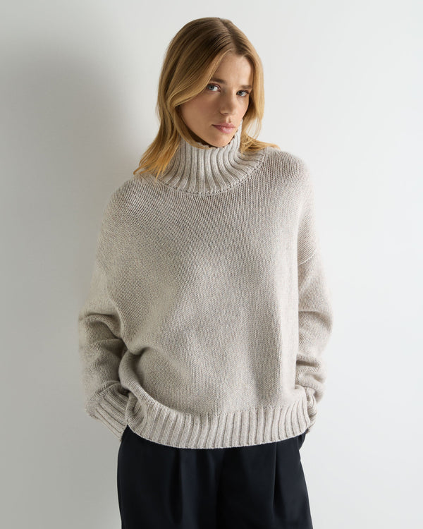 Women's Chunky Funnel Neck Cashmere Jumper 1