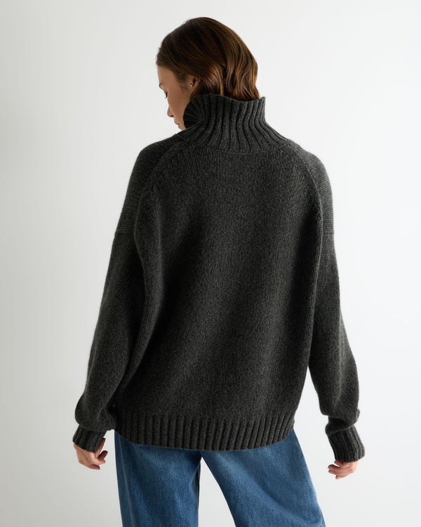 Women's Chunky Funnel Neck Cashmere Jumper  4