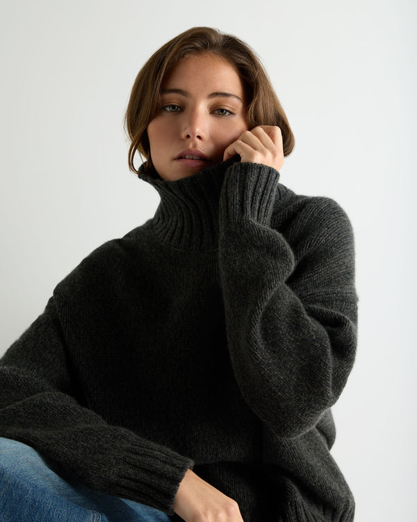 Women's Chunky Funnel Neck Cashmere Jumper  5