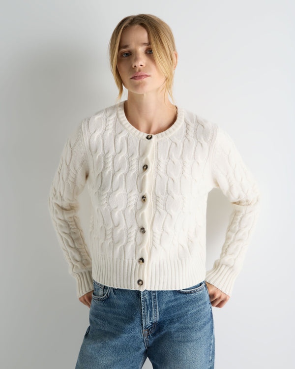 Women's Cable Cashmere Cardigan 1