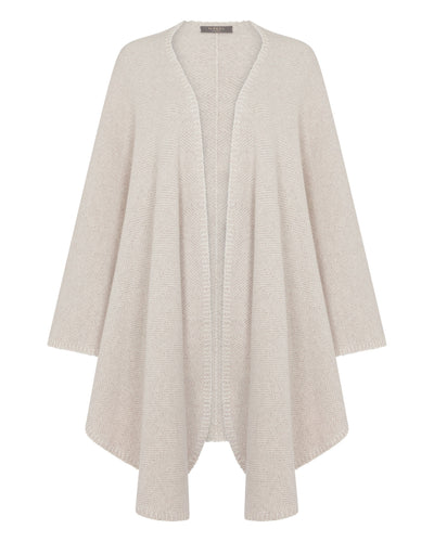 N.Peal Women's Herringbone Cashmere Cape Sand Brown