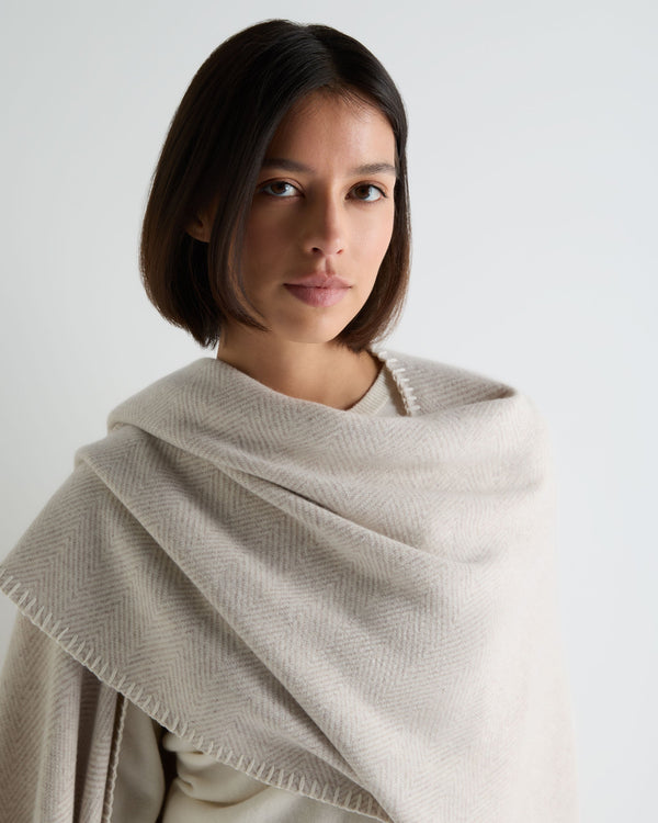 Women's Herringbone Cashmere Cape 5