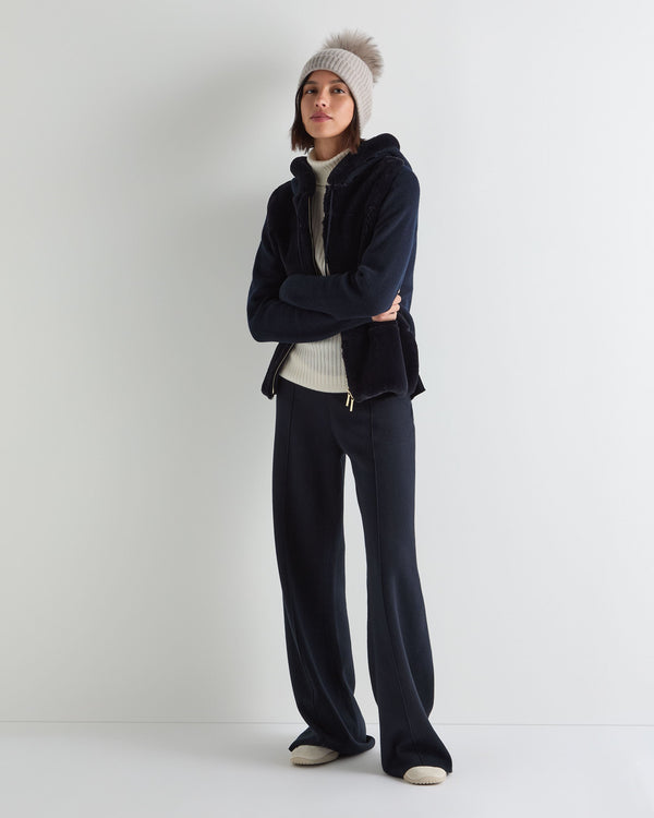 Women's Honeycomb Fur Trim Cashmere Hoodie 3