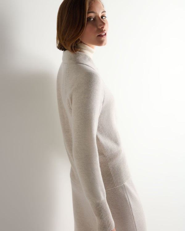 Women's Honeycomb Fur Trim Cashmere Cardigan 7