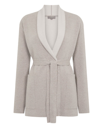 N.Peal Women's Milano Cashmere Cardigan Oat Grey