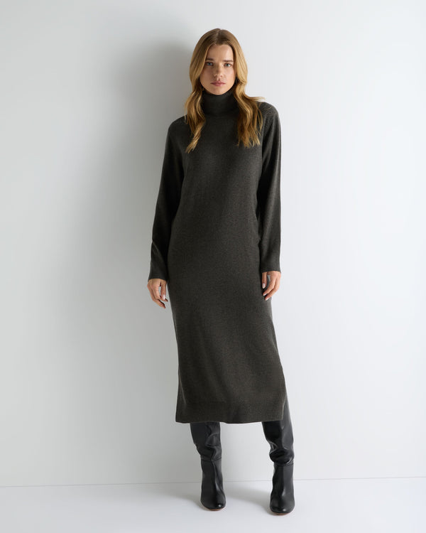 Women's Roll Neck Cashmere Jumper Dress  1