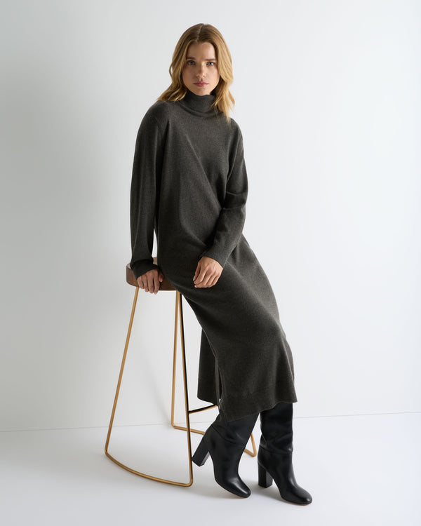 Women's Roll Neck Cashmere Jumper Dress  3