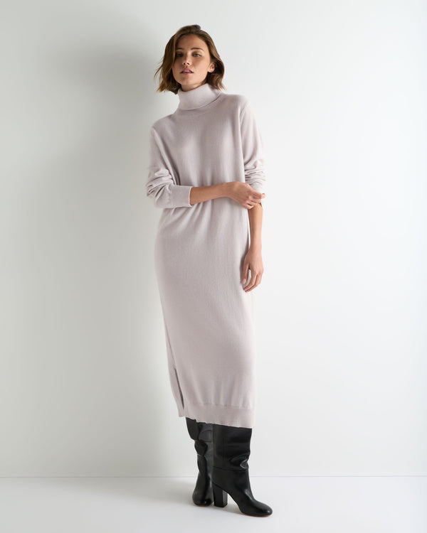 Women's Roll Neck Cashmere Jumper Dress 1