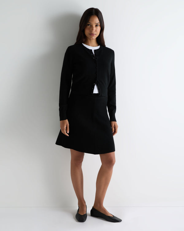 Women's Covered Button Cashmere Cardigan 3