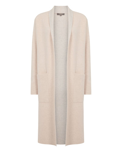 N.Peal Women's Double Face Robe Cashmere Cardigan Ecru White
